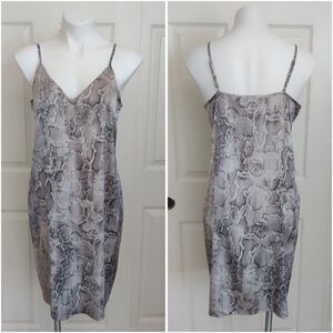 White House Black Market python snake print slip dress sz 8